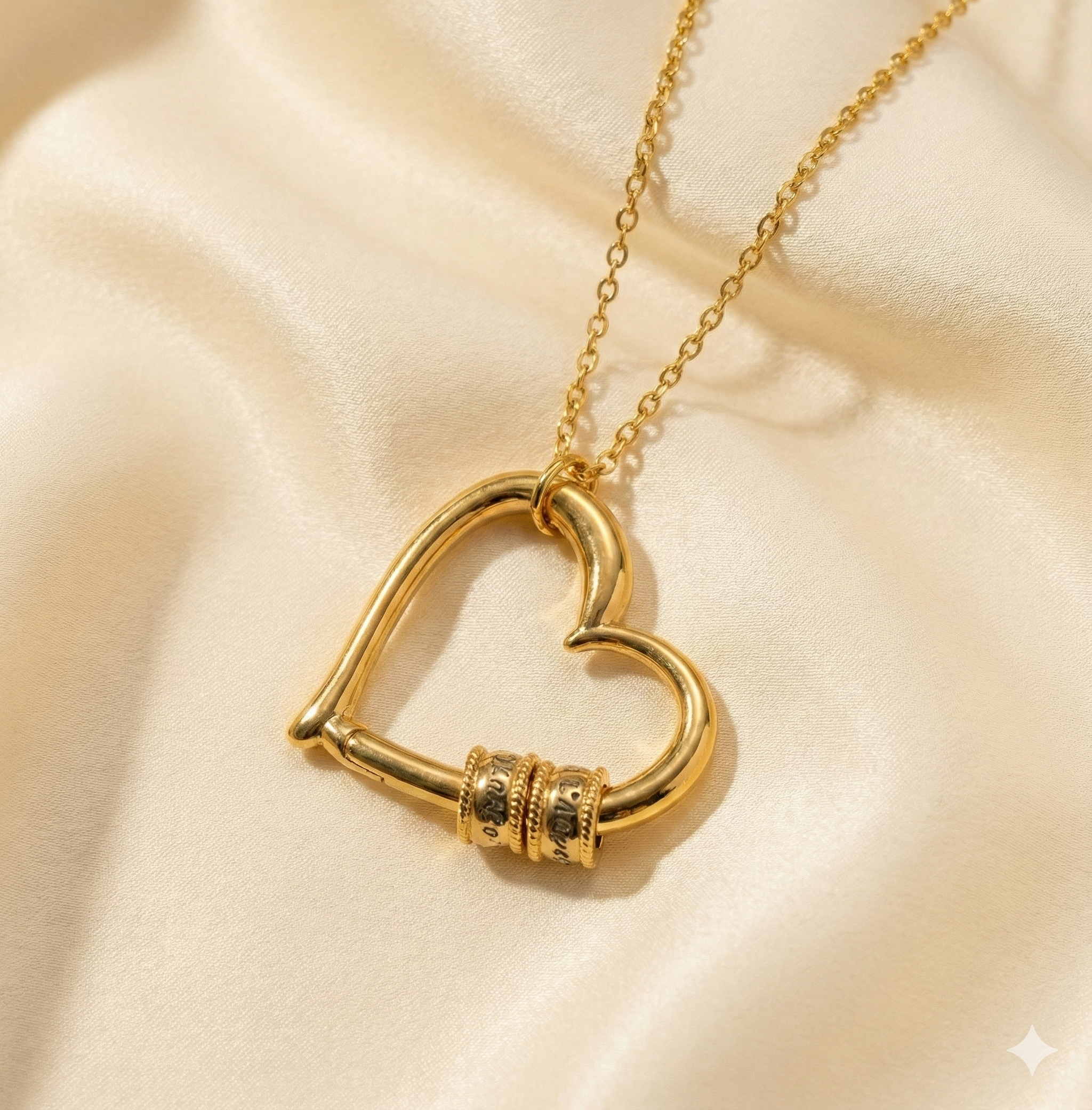 "Ewig Verbunden" – Herzkette mit Namensringen